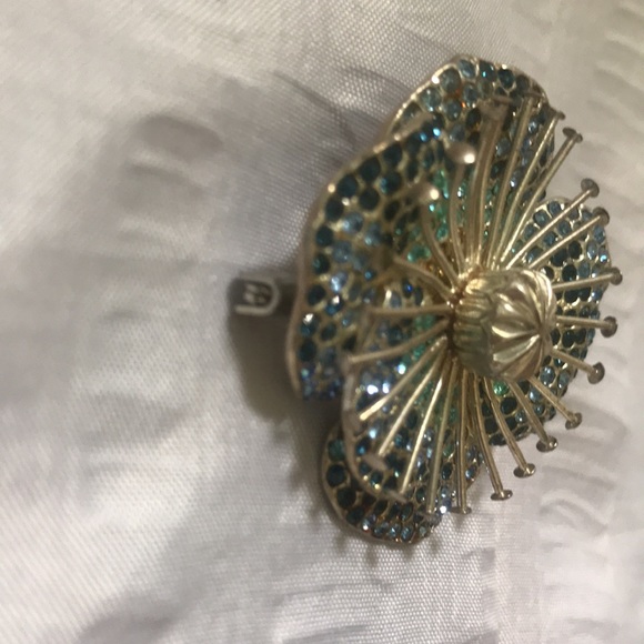 Marc Jacobs Brooch Designer Jewellery blue crystals/rhinestone flower - Picture 6 of 16